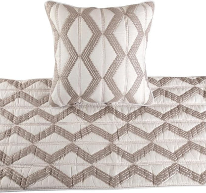 The HomeCentric Ivory Bed Runner, King Size 90"x18" Decorative Bed Runner - Image 2