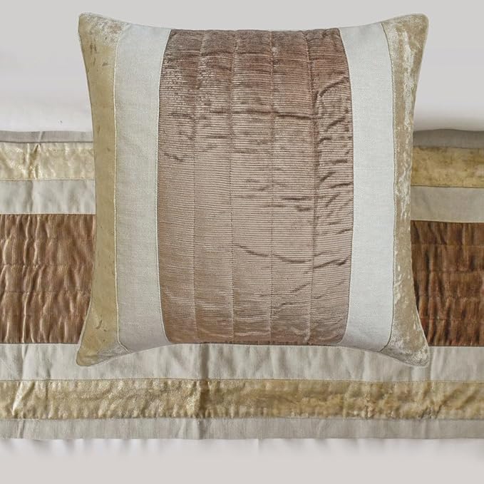 The HomeCentric King/Queen/Twin Beige Designer King 90"x18" Bed Runner - Image 2