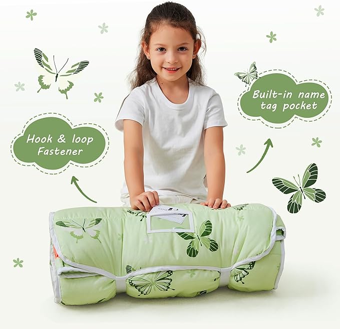 Toddler Nap Mat with Pillow and Blanket, Extra Large Rolled Napping Mats - Image 3