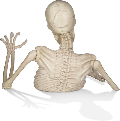 BOO BOX 4 Ft. Halloween Groundbreaker Skeleton, Giant Outdoor Decoration for Yard, Lawn, Porch and Graveyard, Scary Haunted House Display