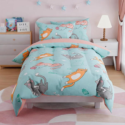 SANDJEST Cat Comforter Set Twin - Image 4
