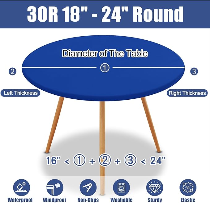 Round Spandex Tablecloth, Elastic Fitted Waterproof Tablecloths - Image 8