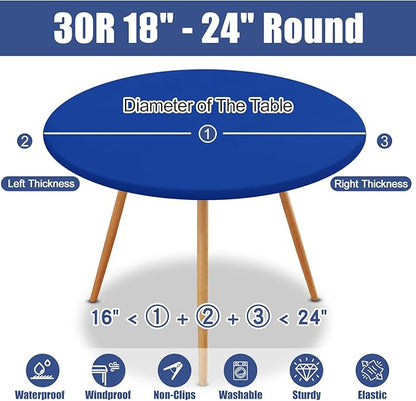 Round Spandex Tablecloth, Elastic Fitted Waterproof Tablecloths - Image 8