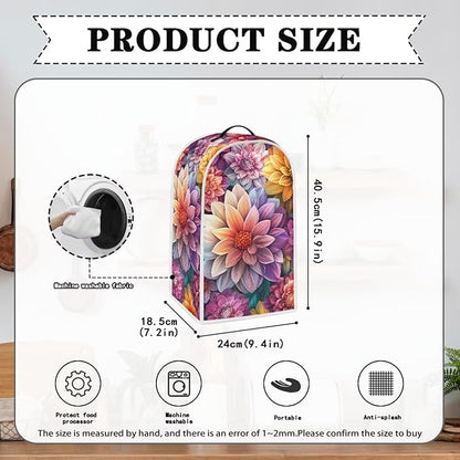 Bright Blossoms Dust Cover for Coffee Maker Boho Mandala Floral Kitchen Blender - Image 4
