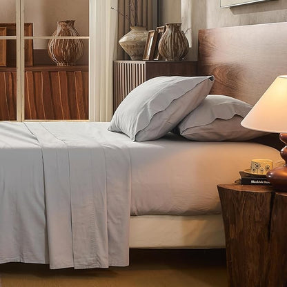 100% Linen Sheet Set Cal King Size Extra Deep Pocket Fits 18-24 Inch Mattress by overket