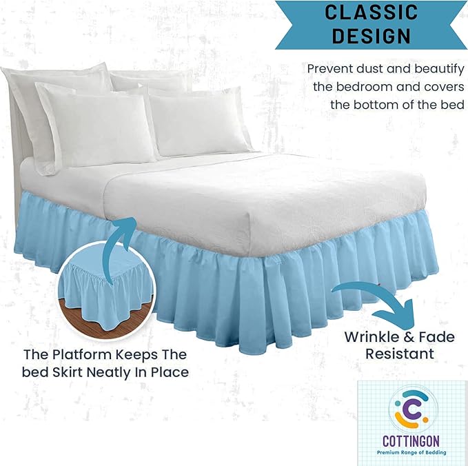 Ruffled Bed Skirt with Split Corners-Dust Ruffle - Image 4