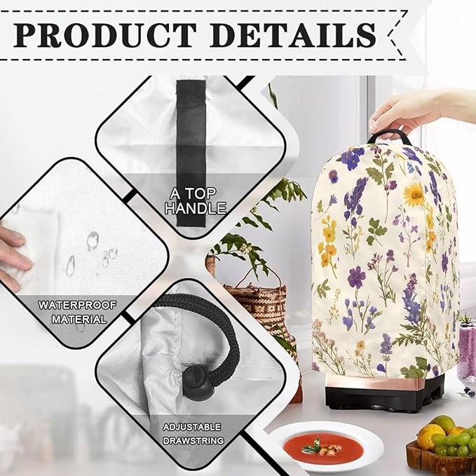 Wildflower Blender Cover for Kitchen Small Appliance Dustproof Cover Washable - Image 4
