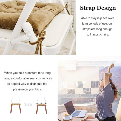Set of 4 Square Chair Pads Indoor Seat Cushions Pillows - Image 4