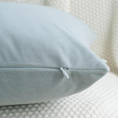 HWY 50 Baby Blue Velvet Rectangular Throw Pillow Covers 12x20 Inch - Image 4