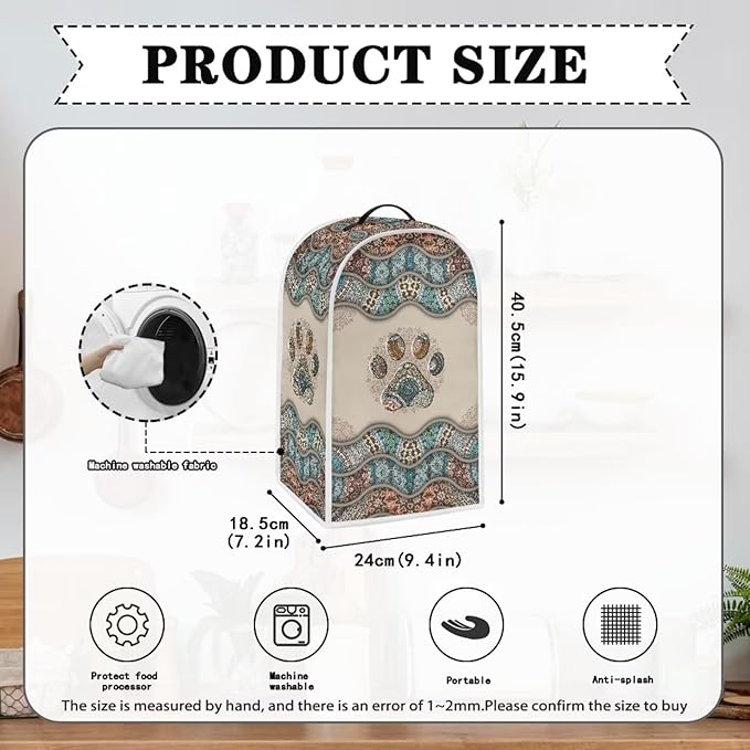 Talayituse Boho Paw Print Blender Dust Cover, Fingerprint Protection Cover - Image 6