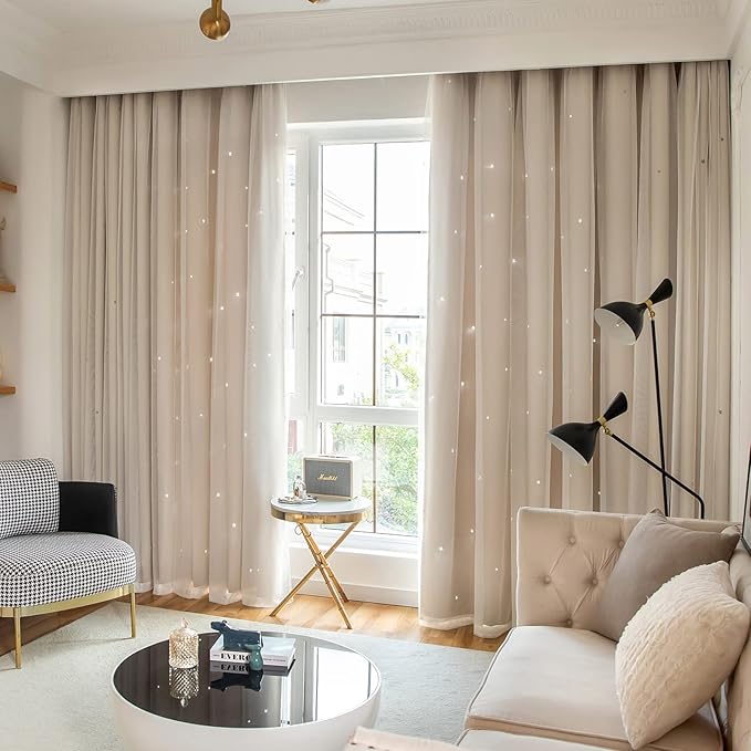 Stars Blackout Curtains for Bedroom by Loyala