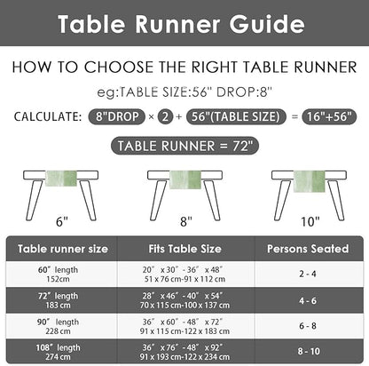Emvency Farmhouse Table Runner, Vintage Green and Grey Abstract Art Painting - Image 7