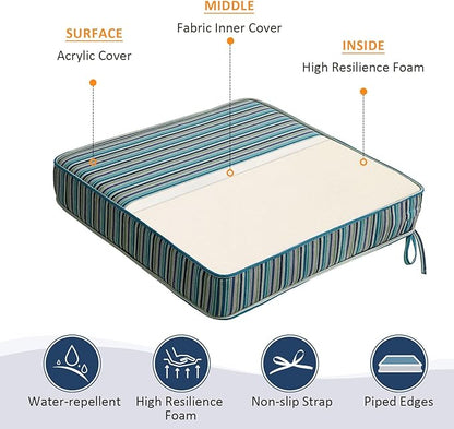 Sunbrella Square Corner Seat Cushions, Indoor Outdoor Water Repellent Universal - Image 4