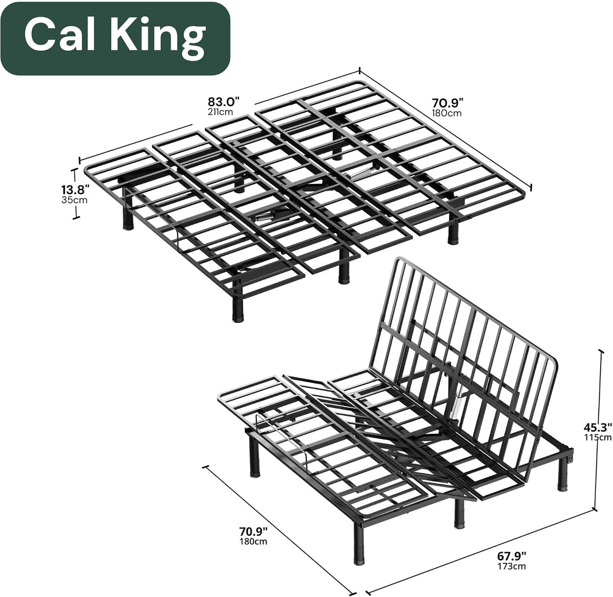 sunsgrove california king adjustable bed frame with wireless shown in use