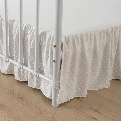 Tufted Dot Bed Skirt Queen Size Ruffled Bed Skirt by TSUTOMI
