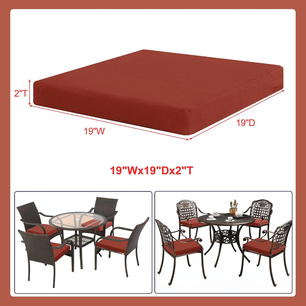 Favoyard Outdoor Chair Cushion Set of 4 Rainproof & Color Fade Resistant ...