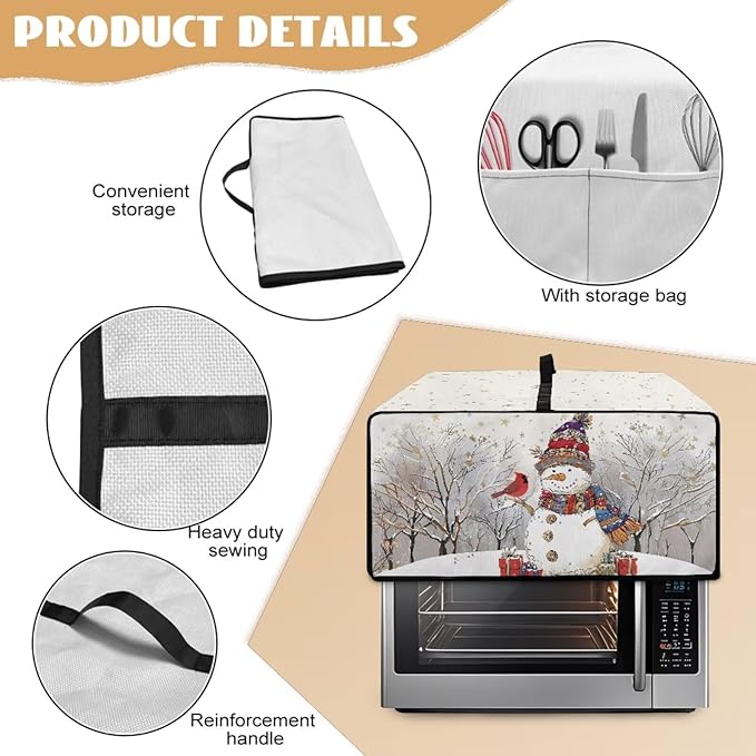 Christmas Air Fryer Toaster Oven Dust Cover Dustproof Convection Oven Cover - Image 5