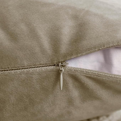 HWY 50 Taupe Velvet Throw Pillow Covers 16x16 Inch - Image 4