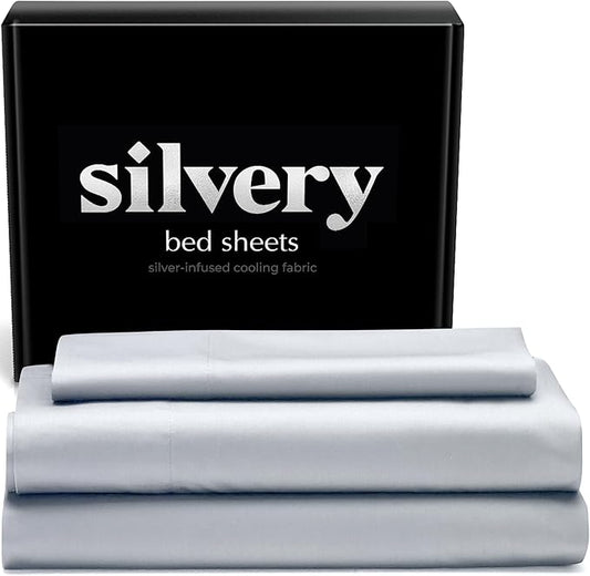 Silvery Silver Infused Bed Sheets Set by Silvery