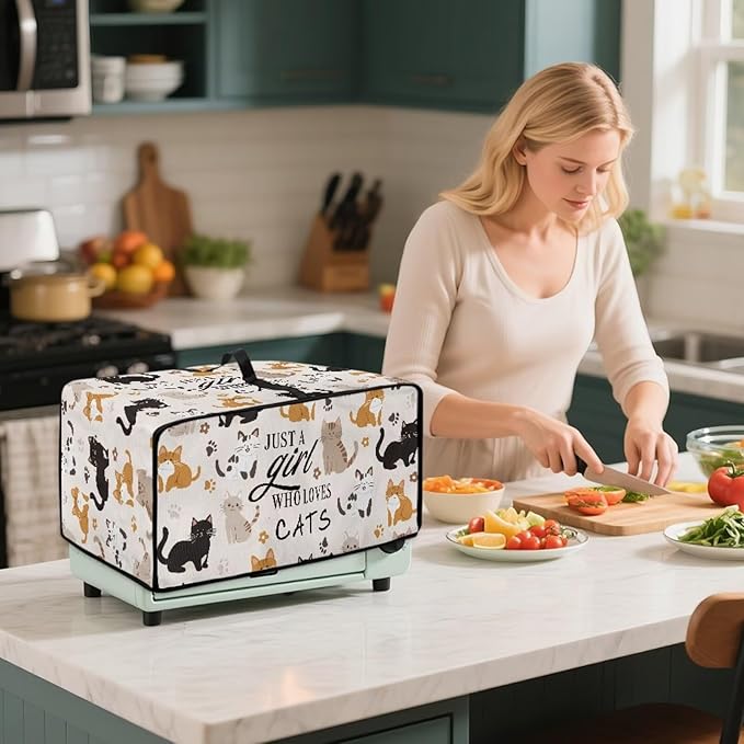 Waterproof Microwave Oven Grill Cover Protector Cartoon Cats Paw Print Foldable - Image 4