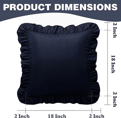 KKJIAF Ruffle Pillow Cases 18x18 Inches, Microfiber Wrinkle Resistant Pillow - Image 3