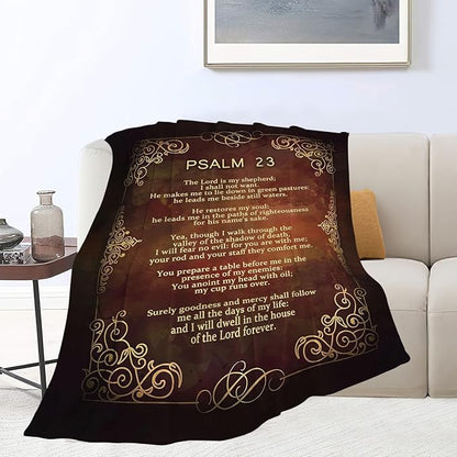 Psalm 23 Blanket Christian Religious Throw Blanket Bible Verse Flannel Stuff - Image 6