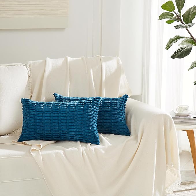 Fancy Homi 4 Packs Teal Lumbar Decorative Throw Pillow Covers 16x24 Inch - Image 6