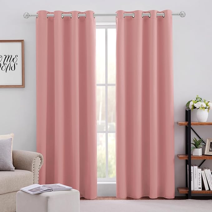 HOMEIDEAS Coral Blackout Curtains by HOMEIDEAS