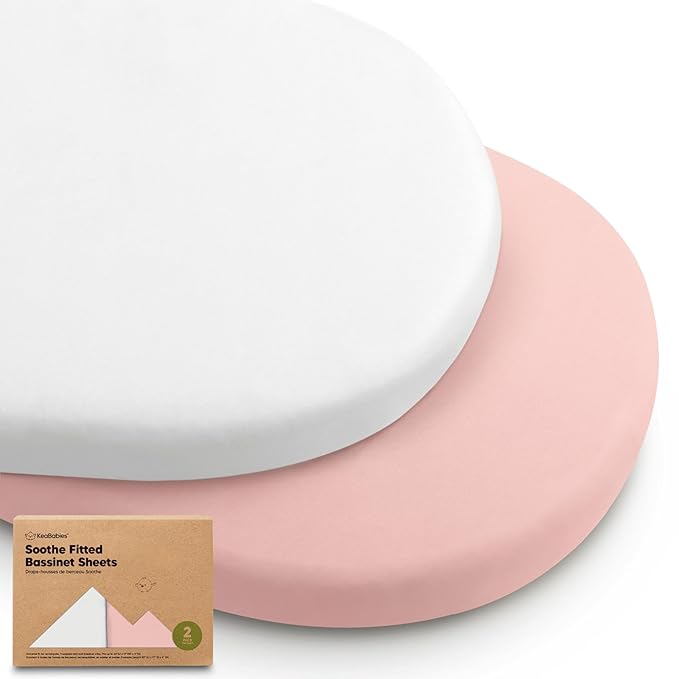 2-Pack Organic Bassinet Sheets for Girls, Boys by KeaBabies