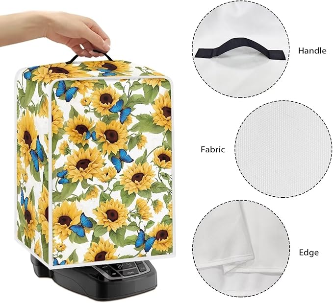 Mumeson Blue Butterfly Sunflower Coffee Maker Cover - Image 4