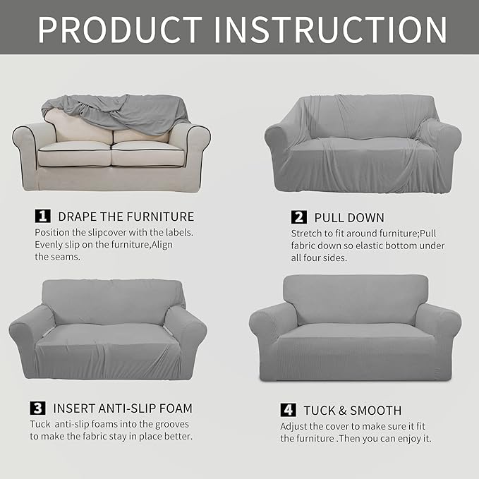 Easy-Going Stretch Sofa Slipcover 1-Piece Sofa Cover Furniture Protector Couch - Image 8