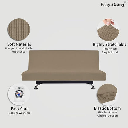 Easy-Going Stretch Futon Slipcover Armless Futon Bed Cover Furniture Protector - Image 3