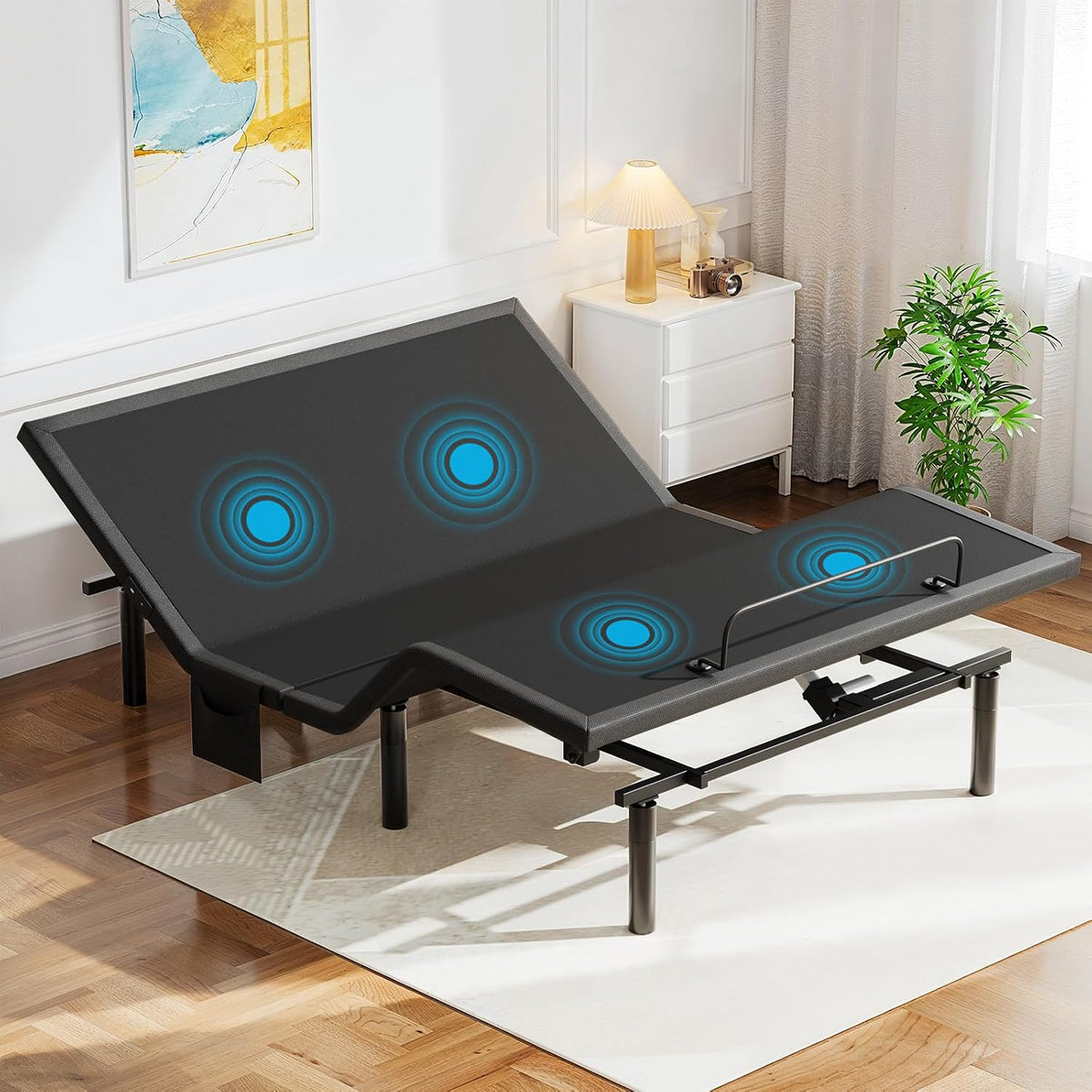 pipishell queen adjustable bed frame with massage, electric, main product view