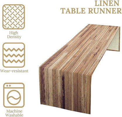 Wooden Table Runner Farmhouse Rustic Country Wood Plank Kitchen Dinner Runner - Image 7
