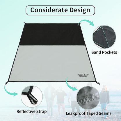 Frelaxy Pocket Picnic Blanket, Waterproof Sandproof Beach Mat, Compact Camping - Image 3