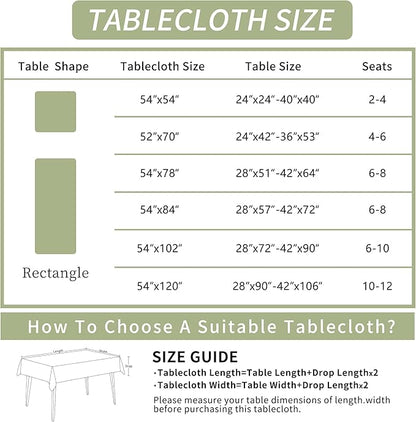 Rectangle Table Cloth, 100% Waterproof Tablecloth Oil Proof Spill Proof Vinyl - Image 4