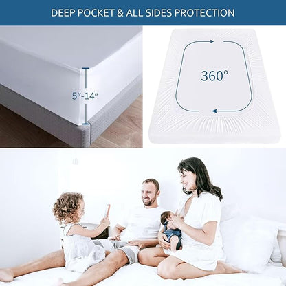 Waterproof Mattress Protector Twin Size, Mattress Cover Protector, Smooth Top - Image 2