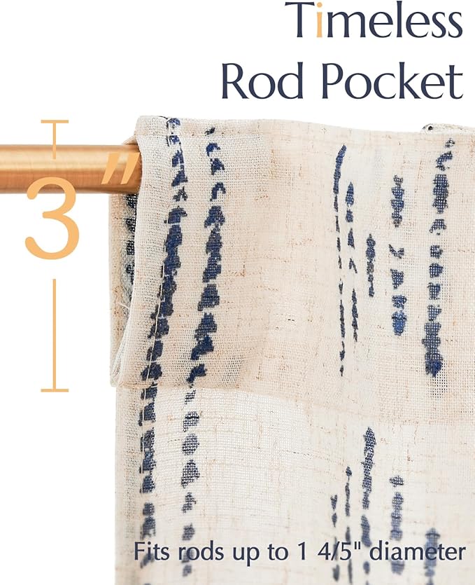 jinchan Boho Kitchen Curtains Linen Cafe Tier Curtains 36 Inch Bohemian - Image 4