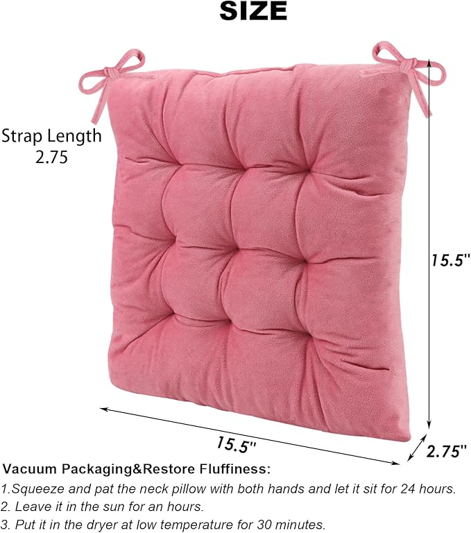 2 Pack Square Seat Cushion Chair Pads - Image 2