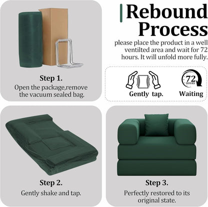 single couch sofa for small spaces , 2-in-1, front angle view
