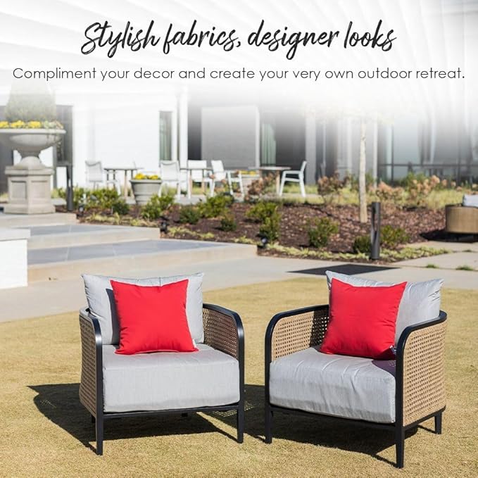 RSH Décor: Set of 4 Lumbar Throw Pillows | Indoor/Outdoor All Weather Polyester - Image 6