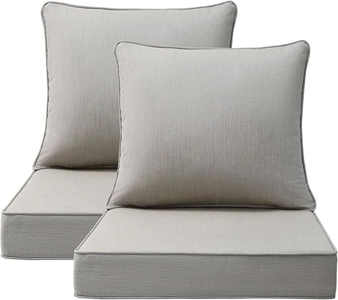 Sunbrella Outdoor Chair Cushions Set, Water-Repellent, Fade Resistant, Deep by Unimatta