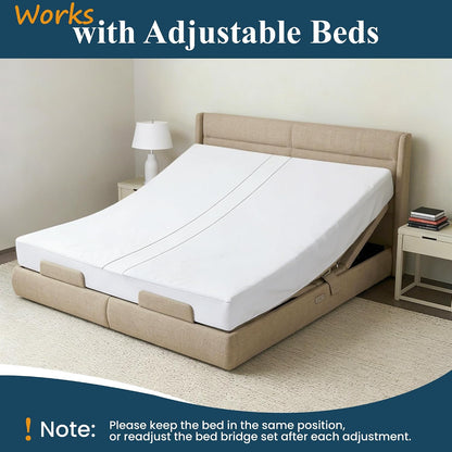 feelathome 3-in-1 bed bridge twin to king converter showing dimensions