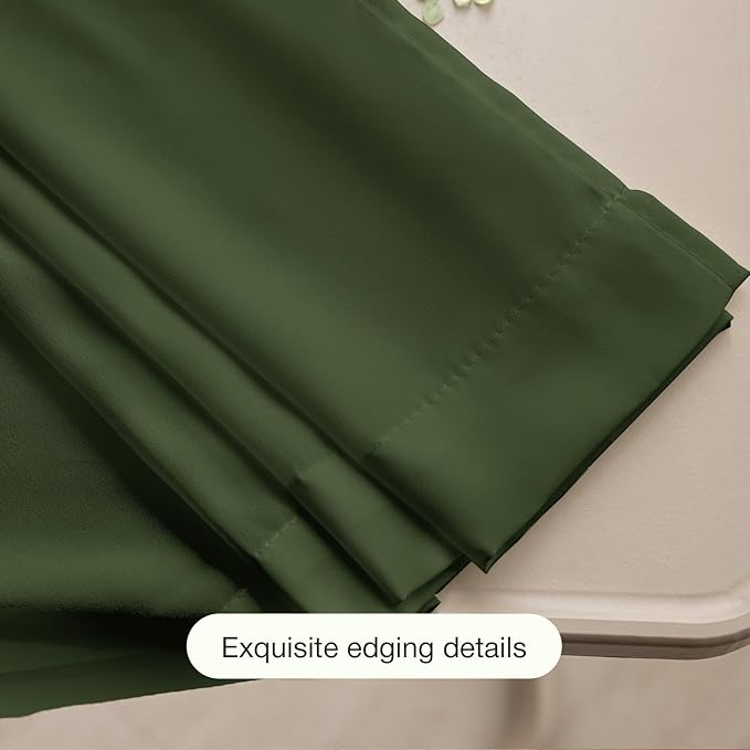 Anmao Non-See-Through Olive Green Privacy Semi Sheer Curtains - Image 8