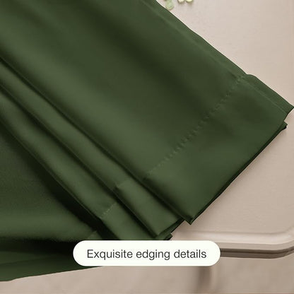 Anmao Non-See-Through Olive Green Privacy Semi Sheer Curtains - Image 8