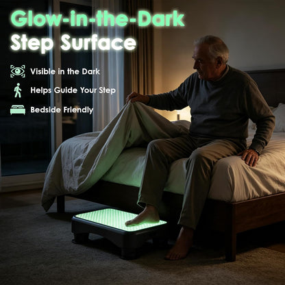 adjustable mobility step stool for adults, 3-level bed, side view
