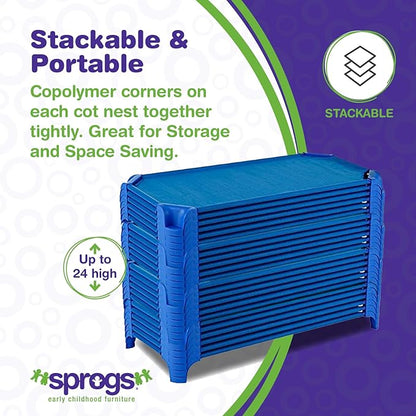 Sprogs Heavy-Duty Stackable Standard Size 52"L Daycare Cots - Image 5