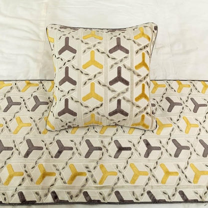 The HomeCentric King/Queen/Twin Grey & Yellow Designer Full 68"x18" Bed Runner - Image 5