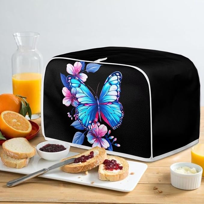 ZFRXIGN Blue Butterfly Toaster Cover 4 Slice Wide Slot Small Appliance Covers - Image 4