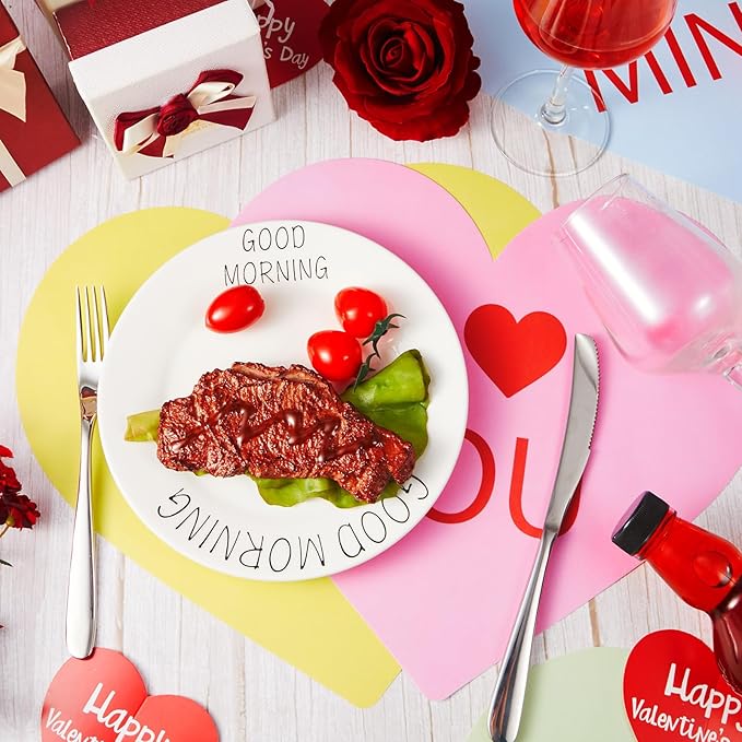 Harloon 100 Pcs Valentine's Day Paper Placemat Bulk 13.4”x 11.8” Disposable - Image 4